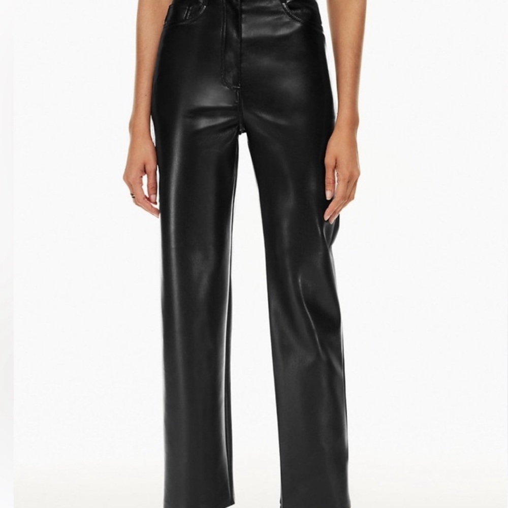 Aritzia Wilfred Melina Black Vegan Leather Pants